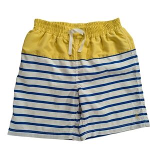Petit Bateau Boys Yellow and Blue Striped Swim Trunks Size 10/140CM